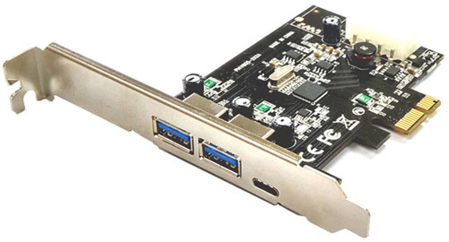  PCI-E x1 to 2xUSB 3.0 + 1x USB Type-C ST-Lab (U-1340) Gen1