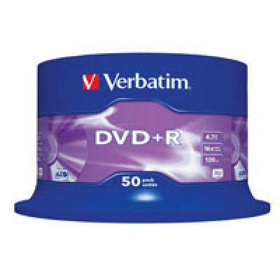 Диск DVD+R Verbatim 4.7Gb 16x (43550) CakeBox 50шт