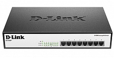 Коммутатор D-Link DES-1008P+ 8port 10/100BaseTX PoE 140W, 802.3at/802.3af