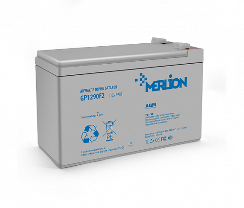 Аккумулятор MERLION AGM GP1290F2 12 V 9 Ah ( 150 x 65 x 95 (100) White Q10