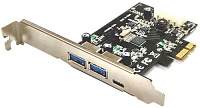 Контроллер PCI-E x1 to 2xUSB 3.0 + 1x USB Type-C ST-Lab (U-1340) Gen1