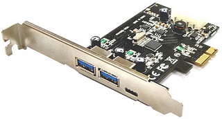 Контроллер PCI-E x1 to 2xUSB 3.0 + 1x USB Type-C ST-Lab (U-1340) Gen1