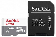 Карта памяти microSDHC  16Gb SanDisk Ultra (SDSQUNS-016G-GN3MA) UHS-I