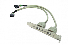 Розетка USB 2.0 Gembird (CCUSBRECEPTACLE) на кронштейне 10P, длина шнура 25 см