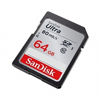 Карта памяти SDXC  64Gb Sandisk Ultra (SDSDUNC-064G-GN6IN) UHS-I 80 Mb/s