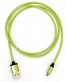 Кабель USB 2.0 AM - micro USB HQ-Tech алюминиевые коннектора, оплетка (HQ-2193) 1m Green/Gold