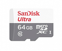 Карта памяти microSDXC 64Gb SanDisk Ultra (SDSQUNS-064G-GN3MN) UHS-I /w.o. SD-adapter