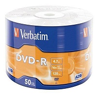 Диск DVD-R Verbatim 4.7Gb 16x (43788) Wrap-box 50шт