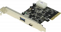 Контроллер PCI-E x4 to 1xUSB 3.0 + 1x USB Type-C ST-Lab (U-1120) Gen2