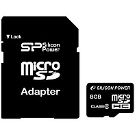 Карта памяти microSDHC   8Gb Silicon Power (SP008GBSTH004V10-SP) Class 4