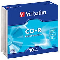 Диск CD-R Verbatim 700Mb 52x (43415) SlimBox Extra 1шт