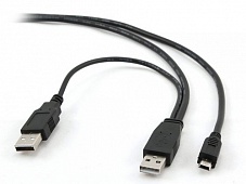 Кабель USB 2.0 AM + USB питание - mini USB Cablexpert (CCP-USB22-AM5P-6) 1.8m