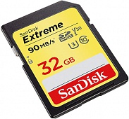 Карта памяти SDHC  32Gb SanDisk Extreme (SDSDXVE-032G-GNCIN) UHS-I U3 V30 90/40 Mb/s