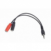Аудио-кабель Jack/M 4pin 3.5mm - Jack/F 3.5mm stereo + Jack/F 3.5mm mic Cablexpert (CCA-417) 0.1m